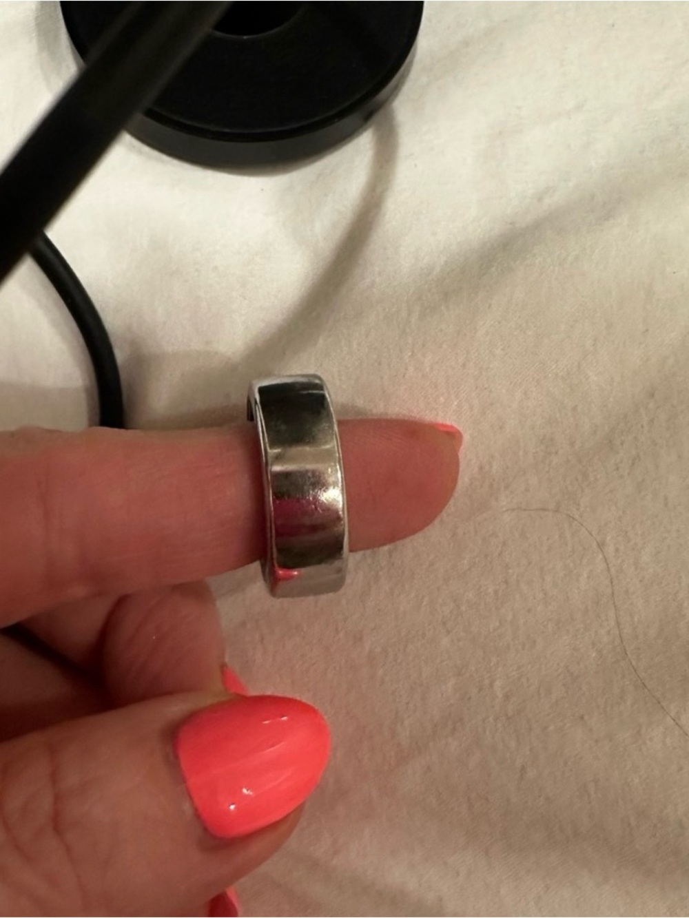 Oura Silver Ring Accessory with Polished Finish